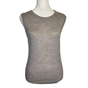Banana Republic gray merino wool sleeveless knit sweater top size S